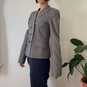 Vintage Theory Cotton Wool Blend Double Breasted Gray Blazer Jacket Size 2